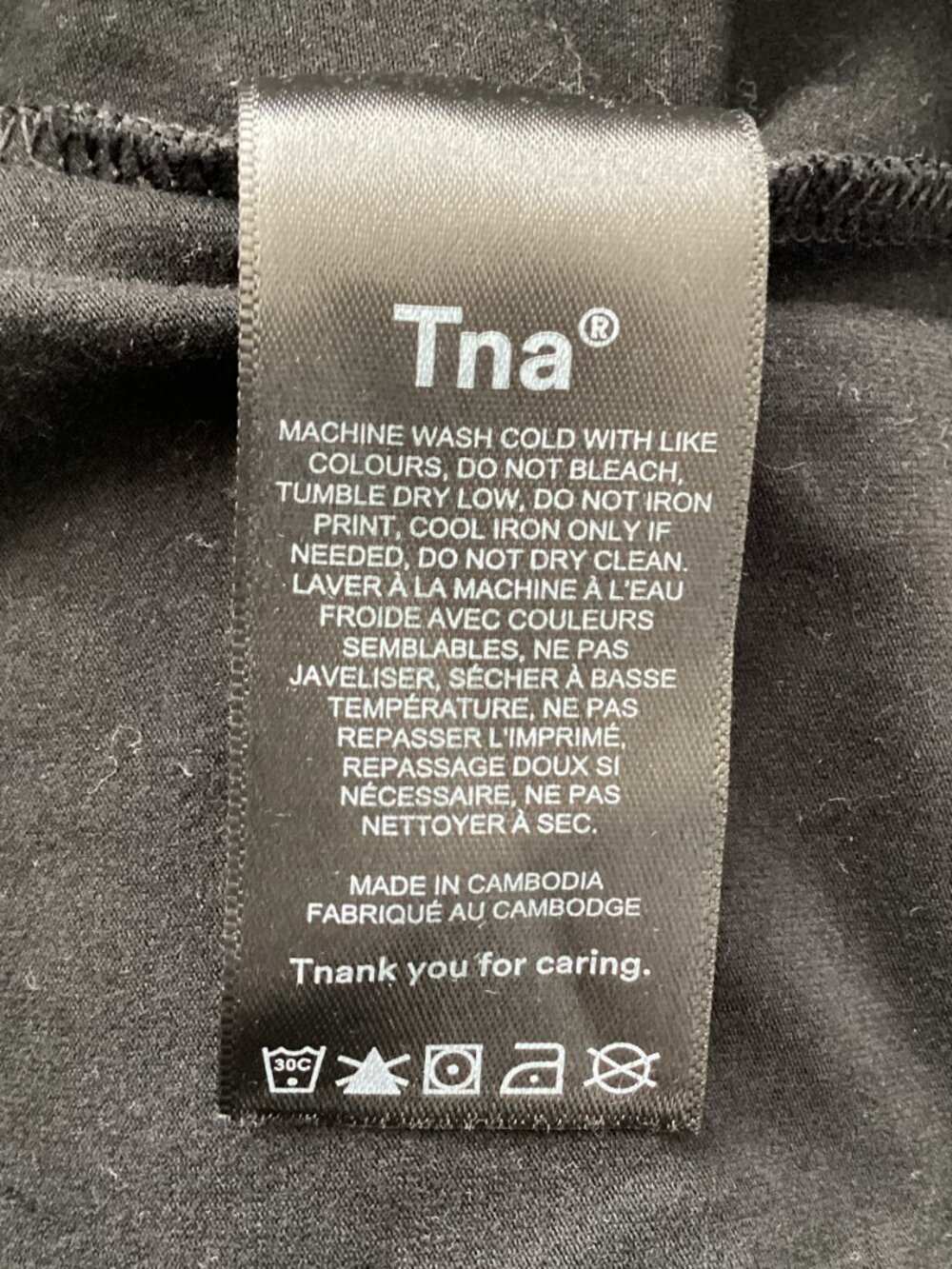 Tna Black Cropped Capped Sleeved T-shirt - Small - Picture 6 of 7
